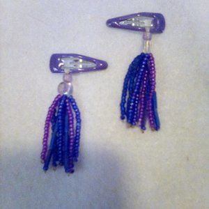 Hand Crafted Multi purple beads hairclip